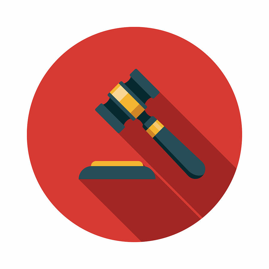 Law Flat Design Elections Icon with Side Shadow Drawing by Bortonia