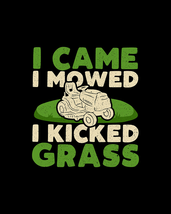 Lawn Mower Gardener Mowing Digital Art by Bobby Bubble