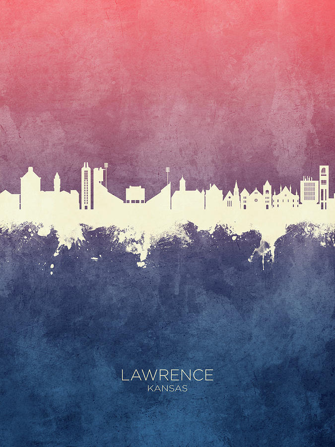 Lawrence Kansas Skyline #07 Digital Art by Michael Tompsett