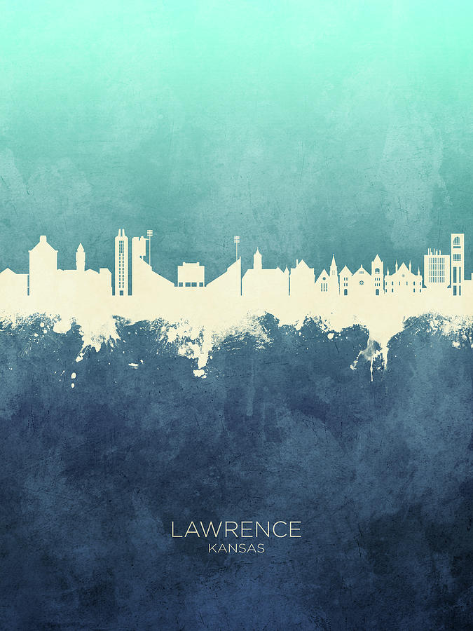 Lawrence Kansas Skyline #08 Digital Art by Michael Tompsett
