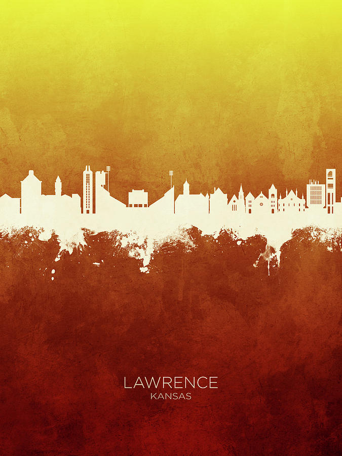 Lawrence Kansas Skyline #10 Digital Art by Michael Tompsett