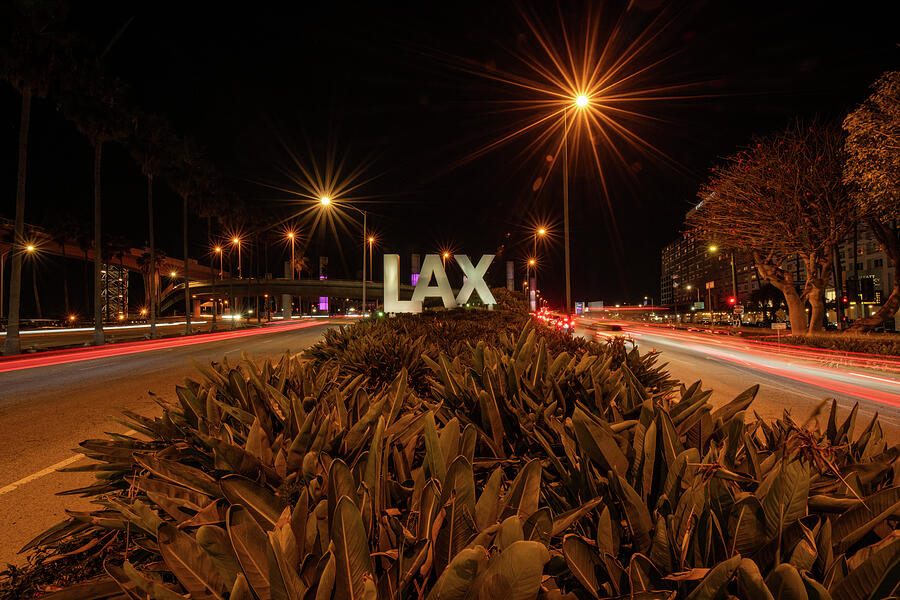 LAX at Night Photograph by Robert J Wagner