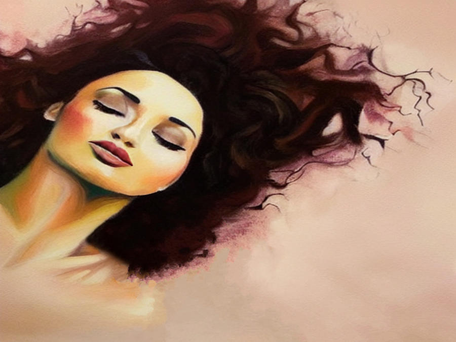 Bed Painting - Lay Me Down by Issie Alexander