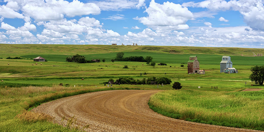 Layers of Charbonneau - Idyllic prairie scene of ghost town of Charbonneau North Dakota Photograph by Peter Herman