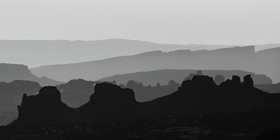 Layers of Utah - Monochrome Panorama Photograph by Gregory Ballos