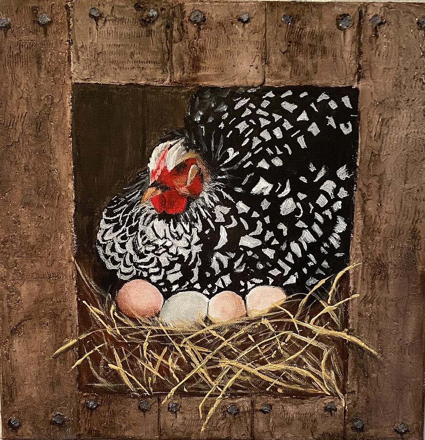 Laying Eggs Painting by Marti Idlet