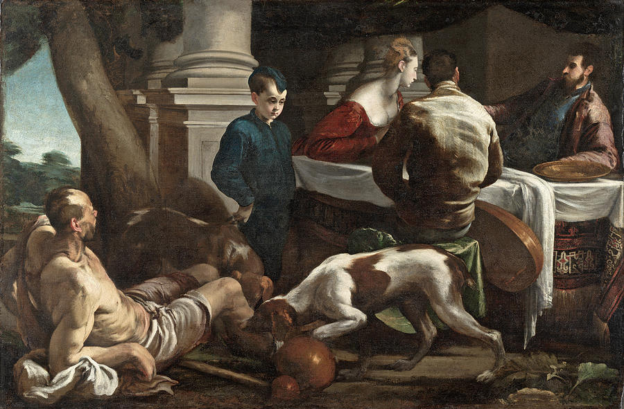 Jacopo Bassano Painting - Lazarus and the Rich Man by Jacopo Bassano