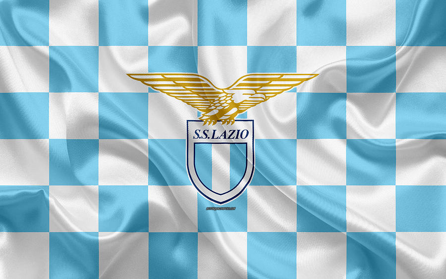 Lazio Ss 4k Logo Creative Art Blue White Checkered Flag Italian Football Club Emblem Silk Texture Se Digital Art By Phelp Shawkins