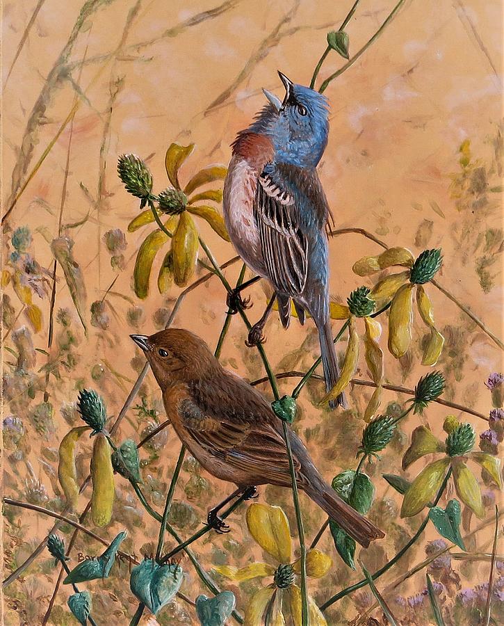 Lazuli Bunting Painting by Barry Kent MacKay