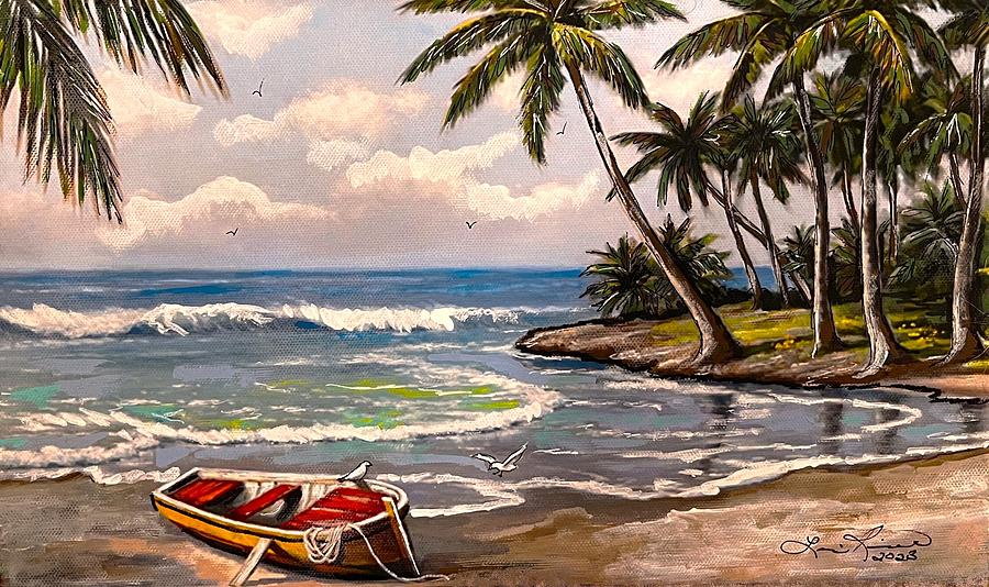 Beach Painting - Lazy Beach Day by Lois Rivera