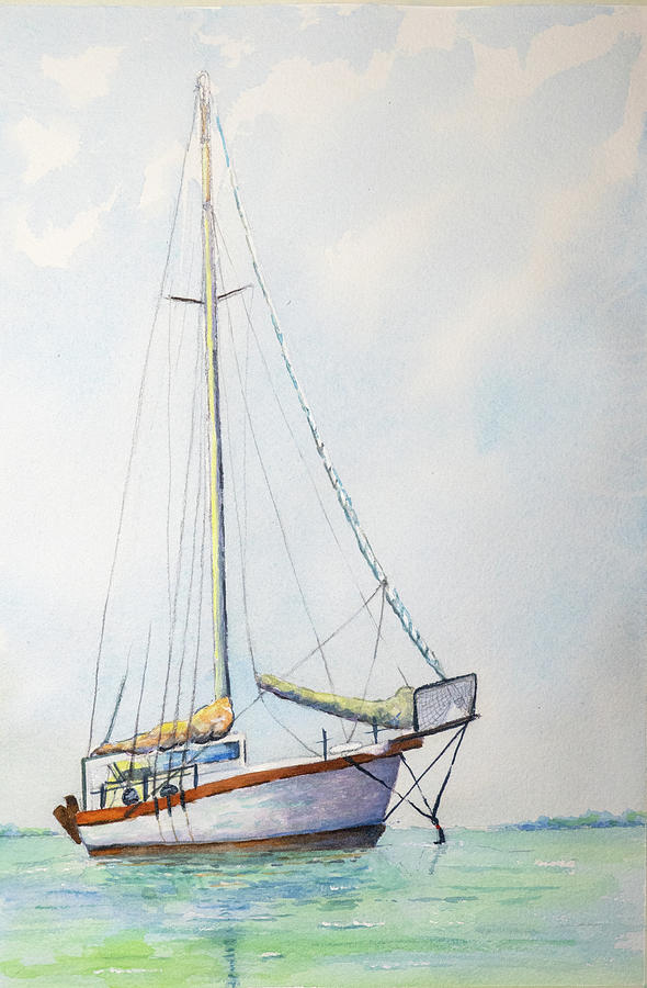 Lazy Day on the Sailboat  Painting by Margaret Zabor