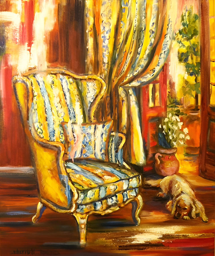 Lazy Dog Day Painting by Sherrell Rodgers