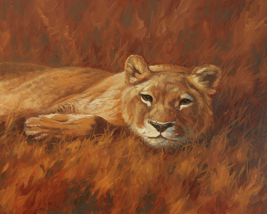 Lazy Lion Painting