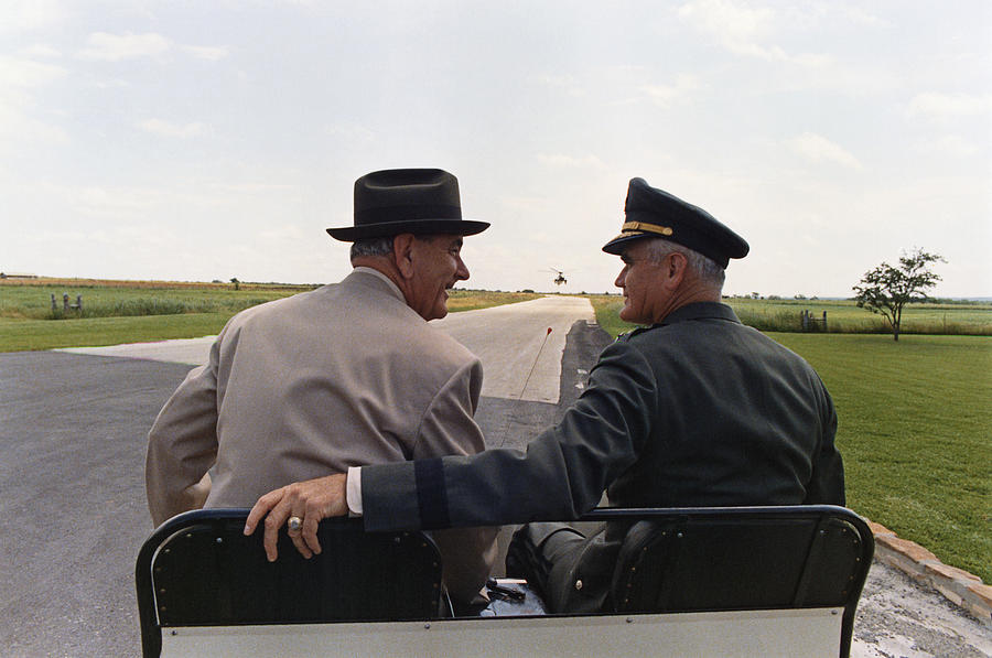 LBJ and General Westmoreland - 1968 Photograph by War Is Hell Store