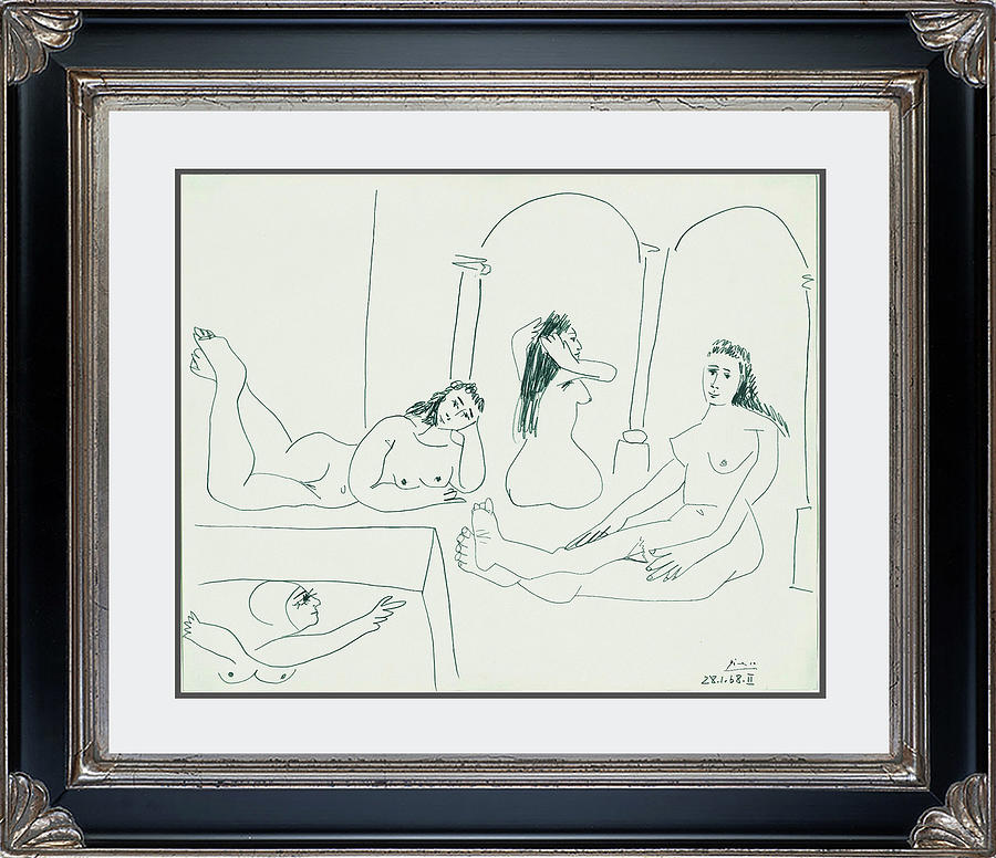 Nude Drawing - Le Bain by Pablo Picasso