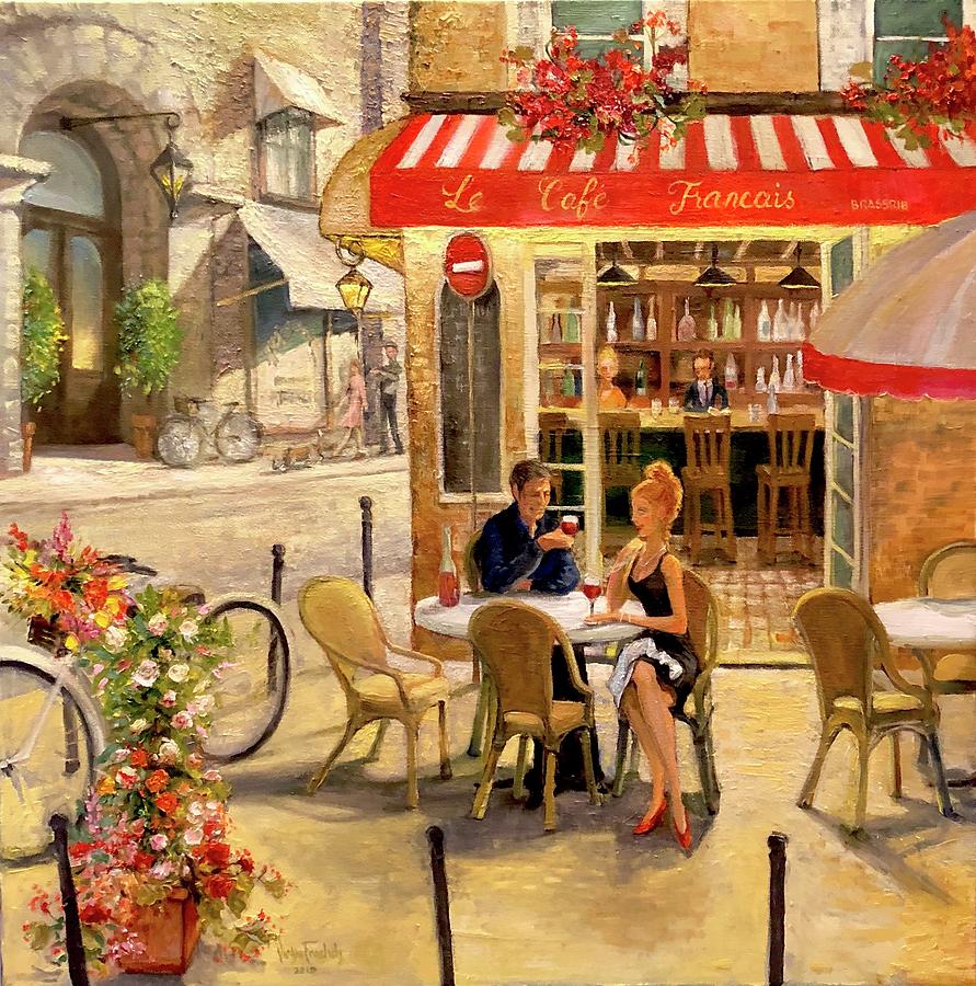 Le Cafe Painting by Vickie Froelich - Pixels