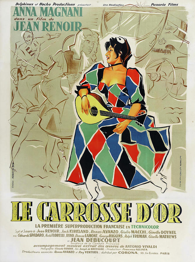 Le Carrosse Dor, 1952 - art by Clement Hurel Mixed Media by Movie World Posters