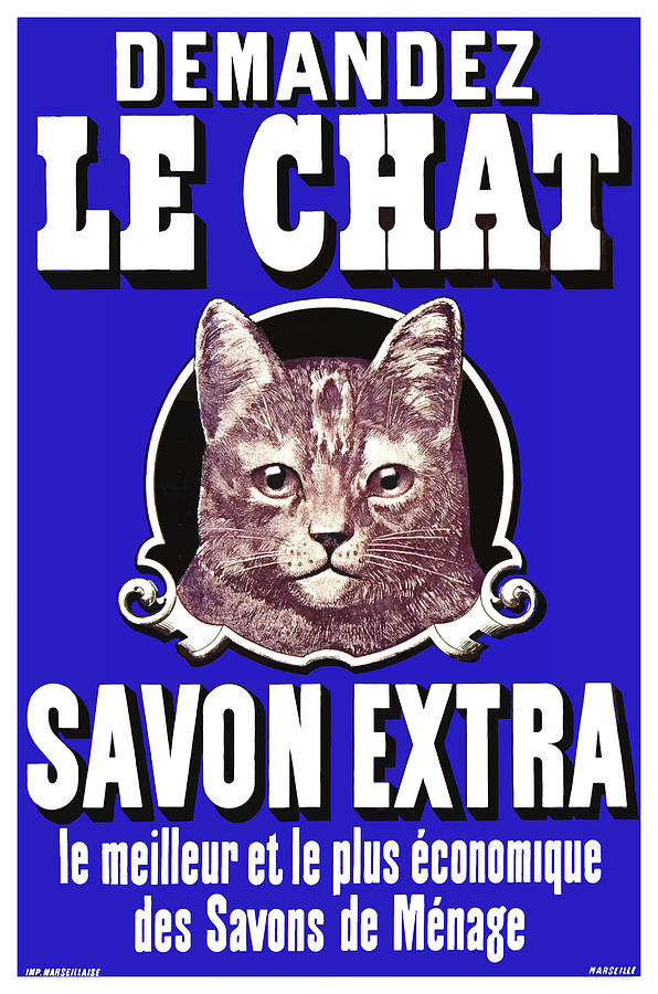 Le Chat Savon Extra French Advertising Poster Digital Art by Retro ...