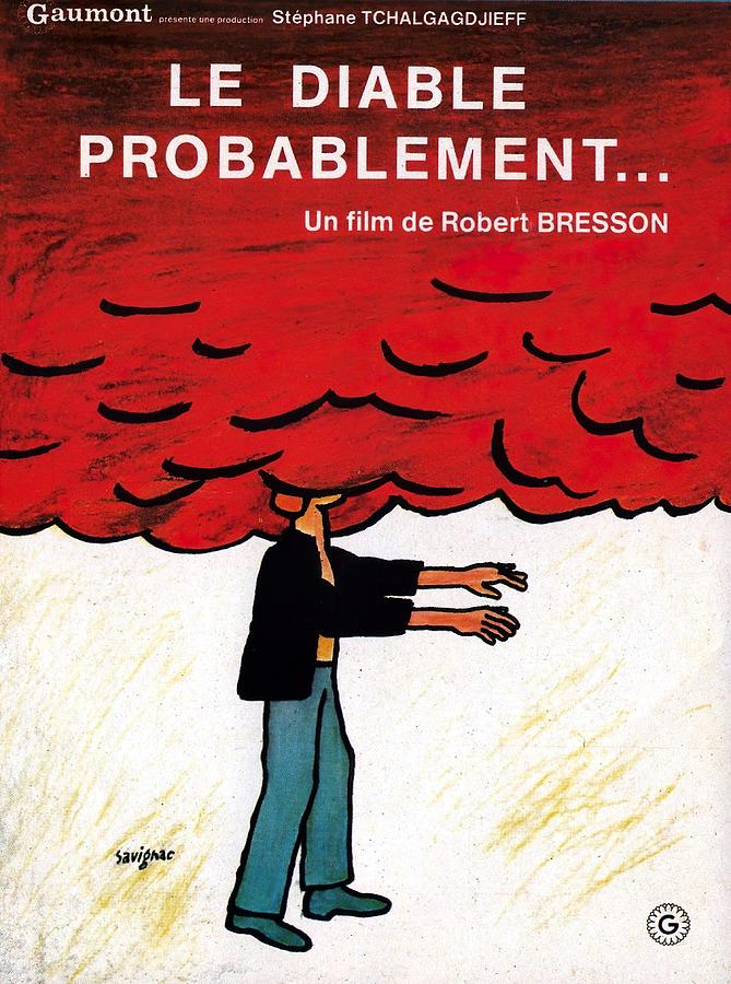 Vintage Mixed Media - Le Diable Probablement, 1977, art by Raymond Savignac by Movie World Posters