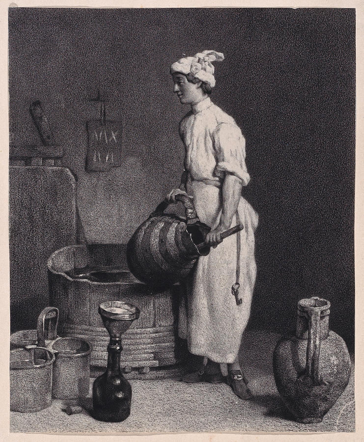 Le Garcon Cabartier Drawing by After Jean-Simeon Chardin
