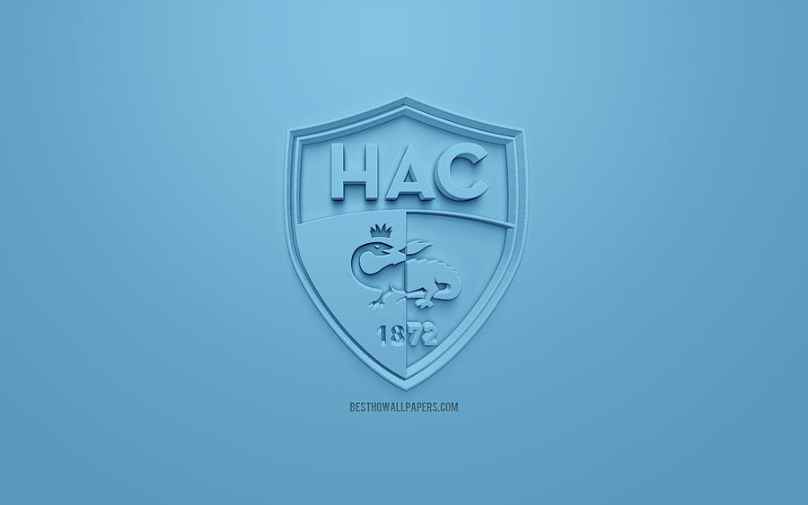 Le Havre AC creative 3D logo blue background 3d emblem French football