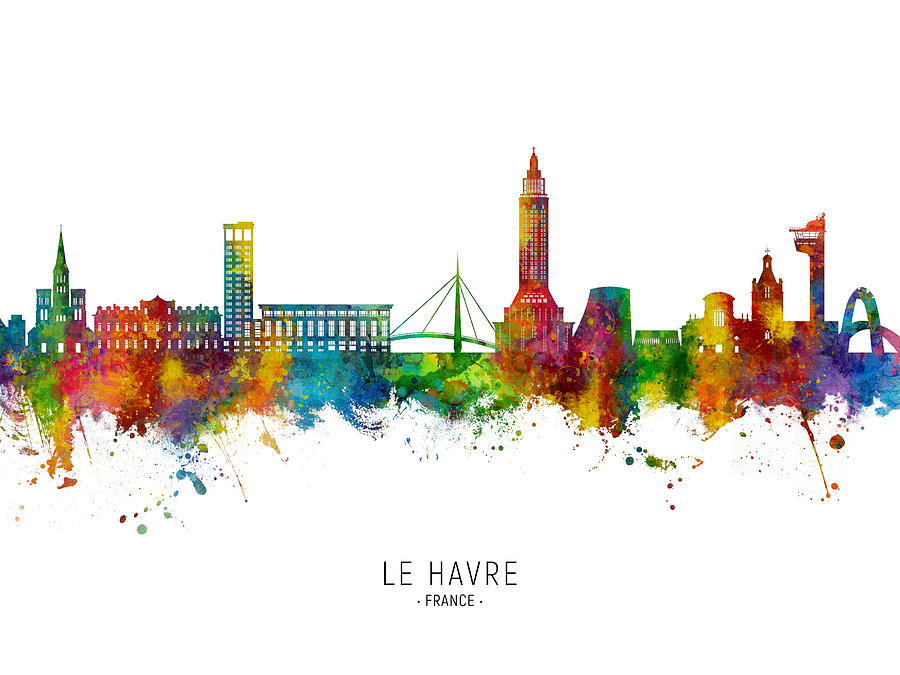 Le Havre France Skyline #25 Digital Art by Michael Tompsett