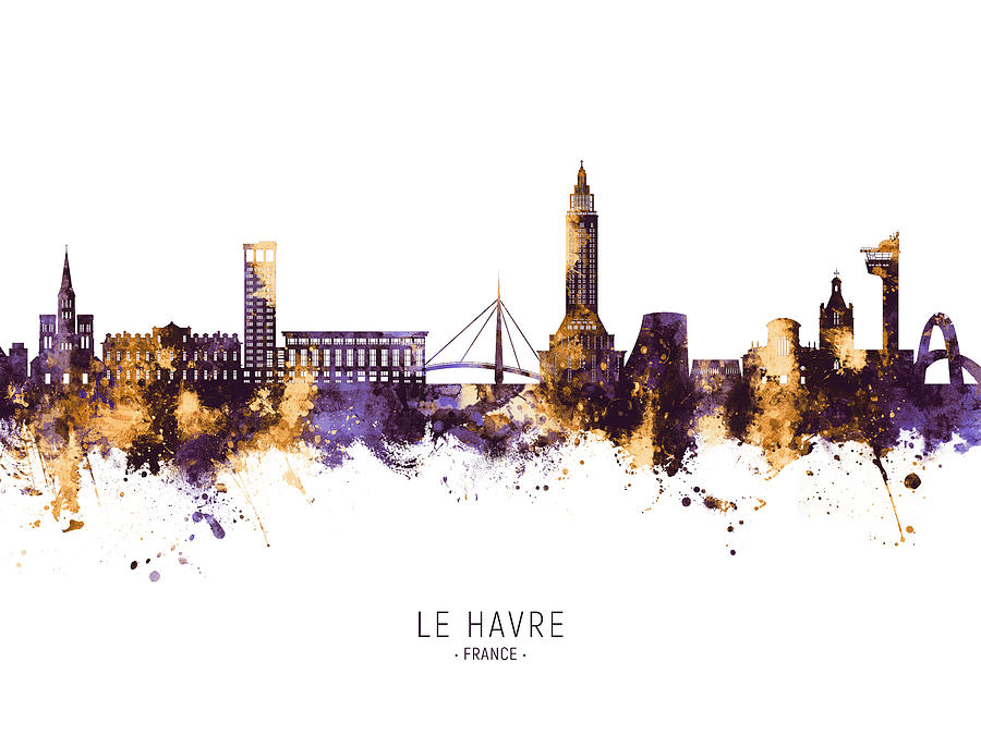Le Havre France Skyline #27 Digital Art by Michael Tompsett