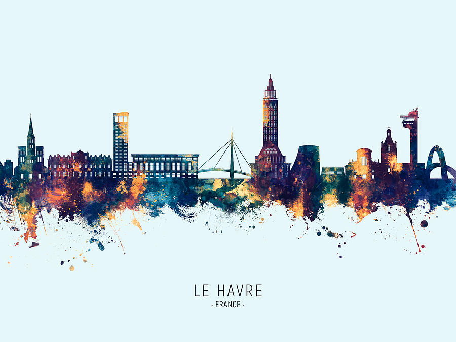 Le Havre France Skyline #28 Digital Art by Michael Tompsett