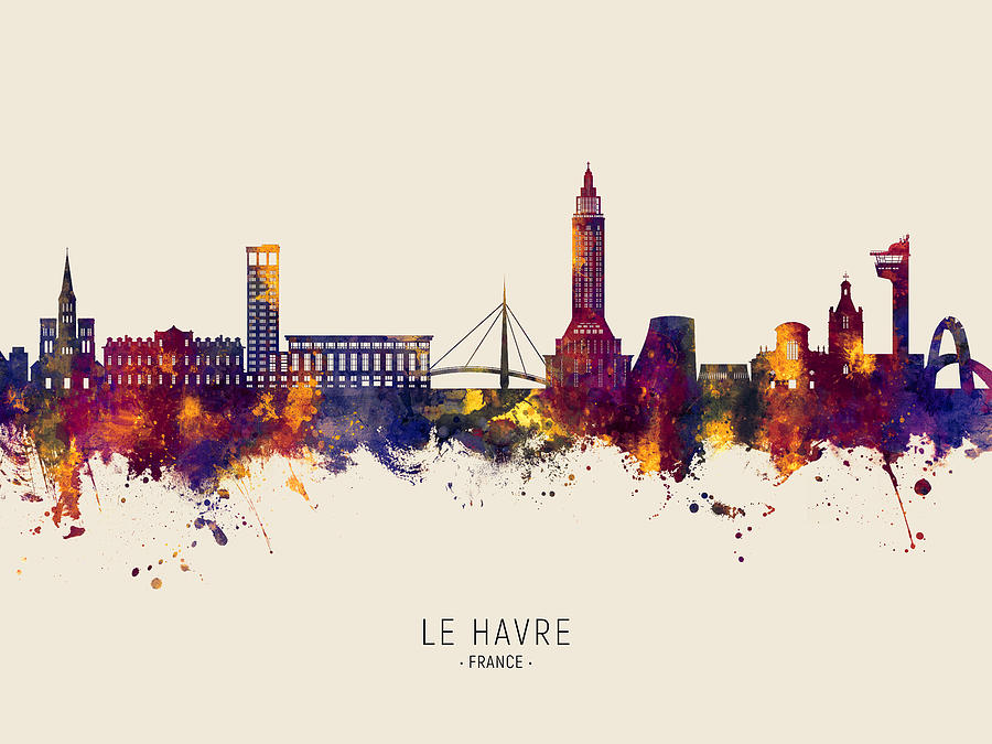 Le Havre France Skyline #30 Digital Art by Michael Tompsett