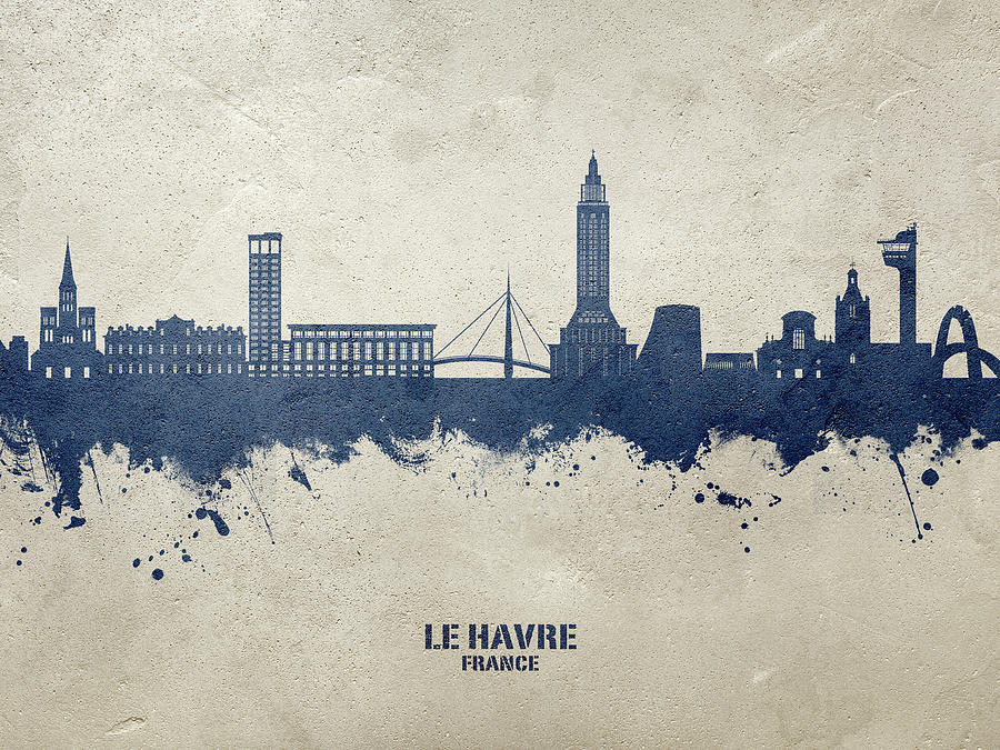 Le Havre France Skyline #36 Digital Art by Michael Tompsett