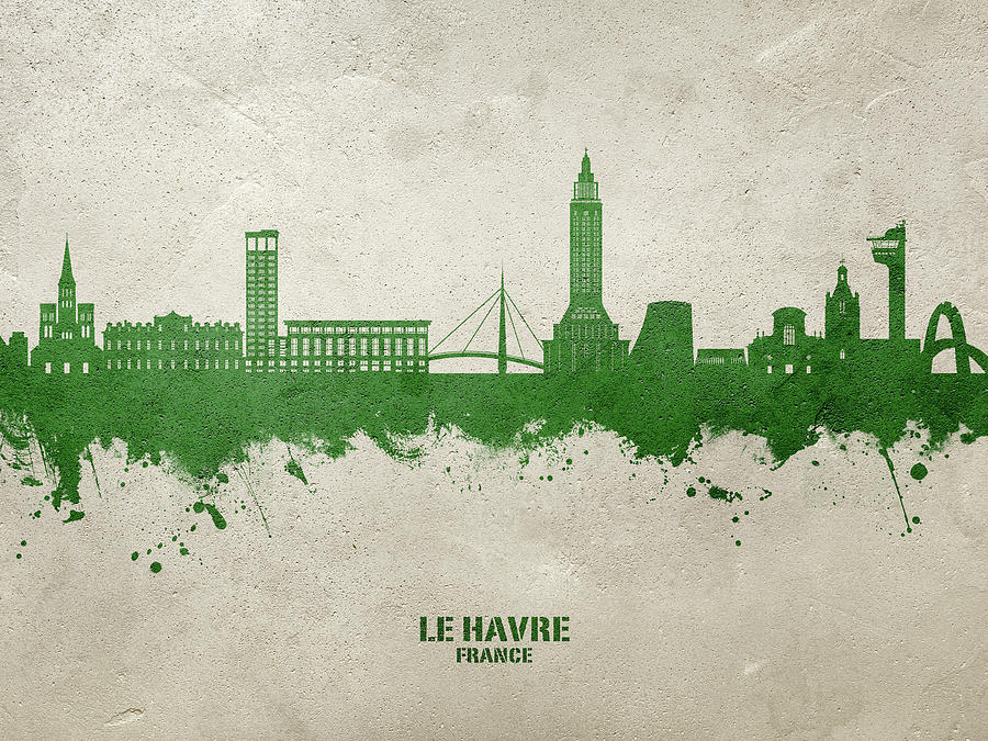 Le Havre France Skyline #37 Digital Art by Michael Tompsett