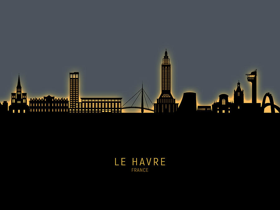 Le Havre France Skyline #38 Digital Art by Michael Tompsett