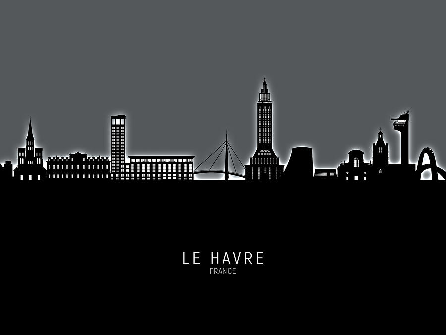 Le Havre France Skyline #39 Digital Art by Michael Tompsett