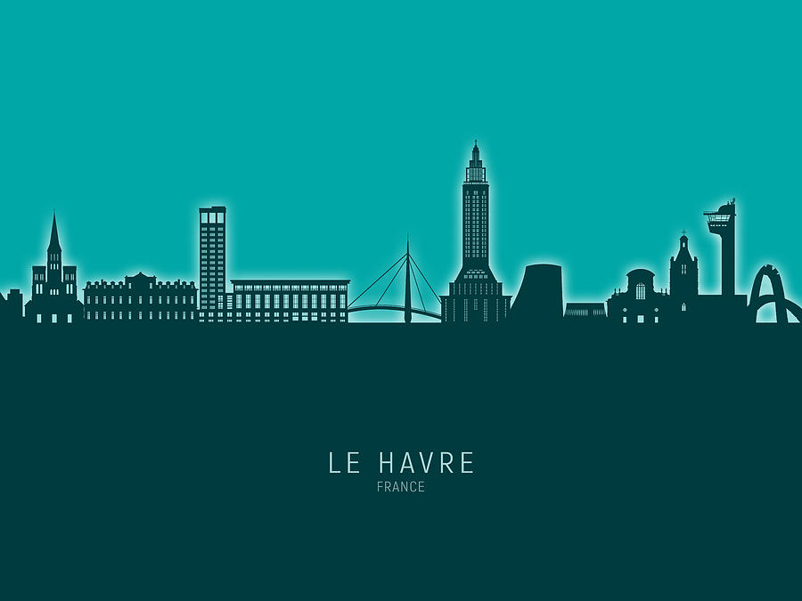 Le Havre France Skyline #40 Digital Art by Michael Tompsett