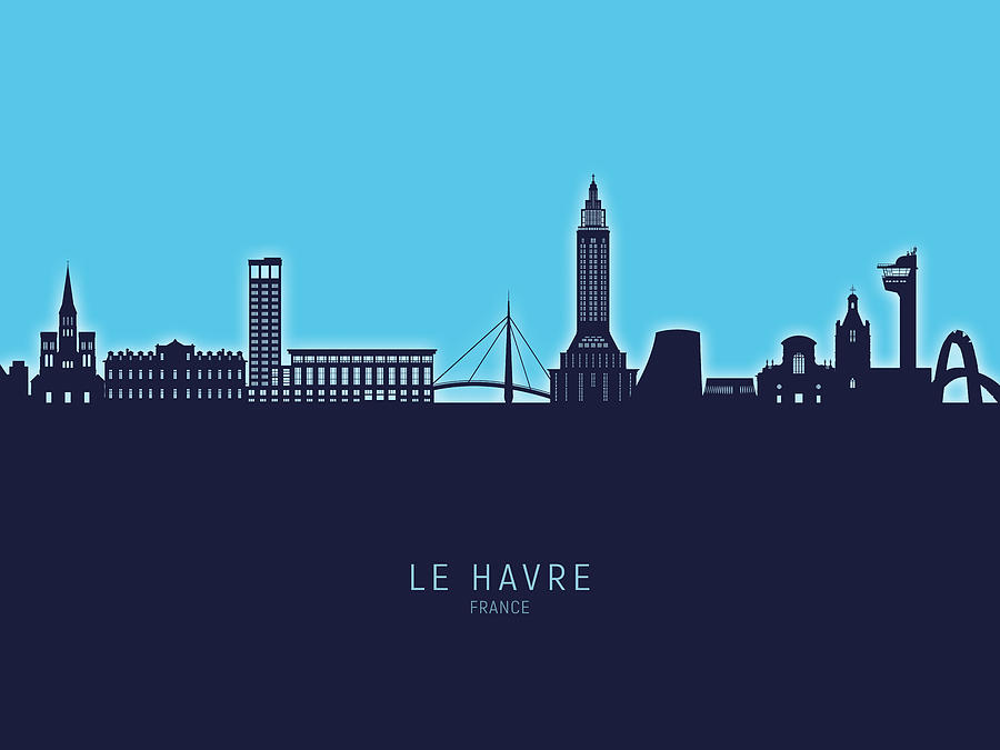Le Havre France Skyline #41 Digital Art by Michael Tompsett
