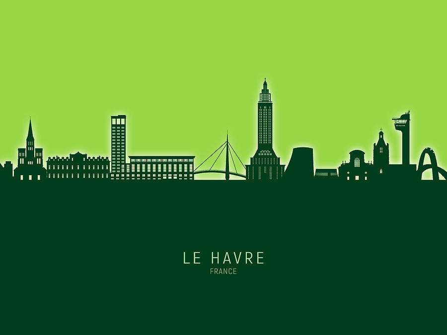 Le Havre France Skyline #42 Digital Art by Michael Tompsett