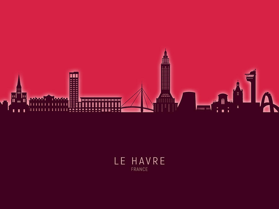 Le Havre France Skyline #44 Digital Art by Michael Tompsett