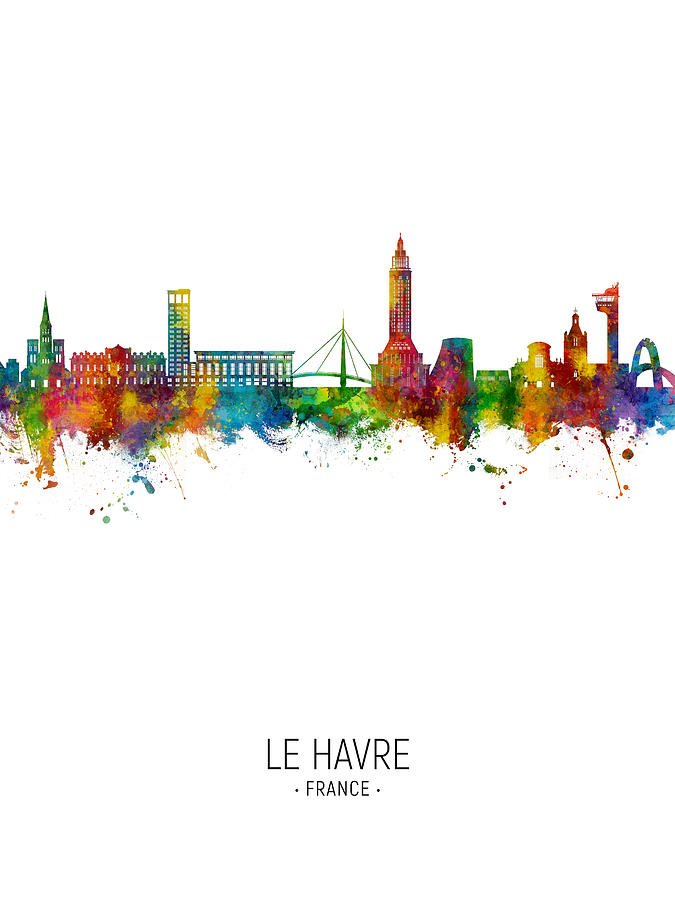 Le Havre France Skyline #47 Digital Art by Michael Tompsett