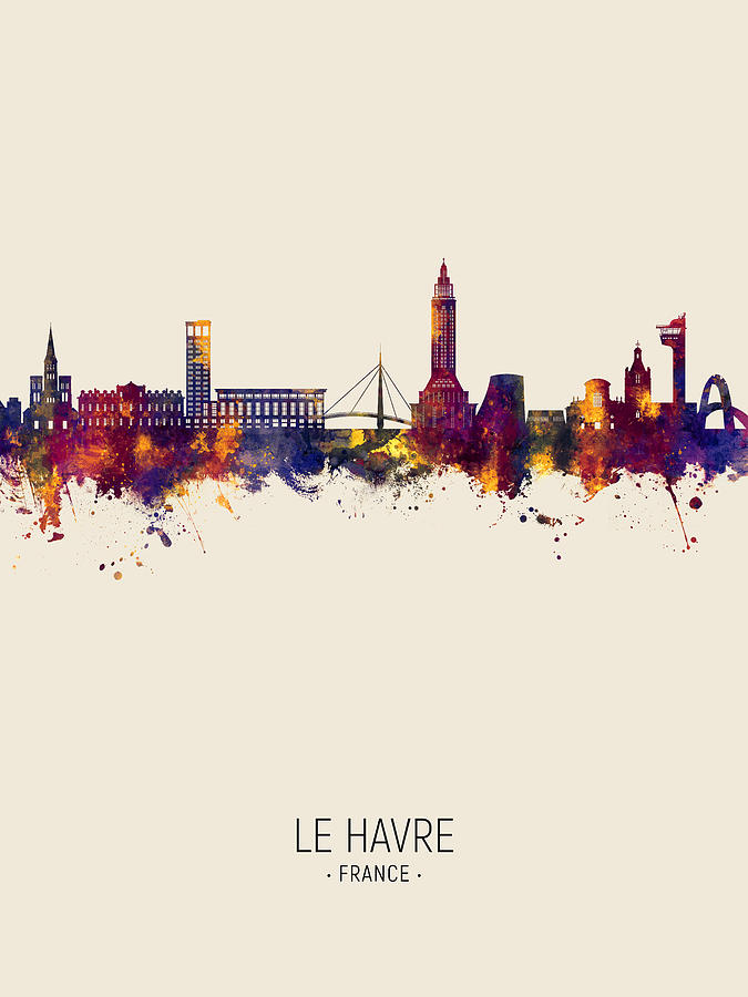 Le Havre France Skyline #48 Digital Art by Michael Tompsett