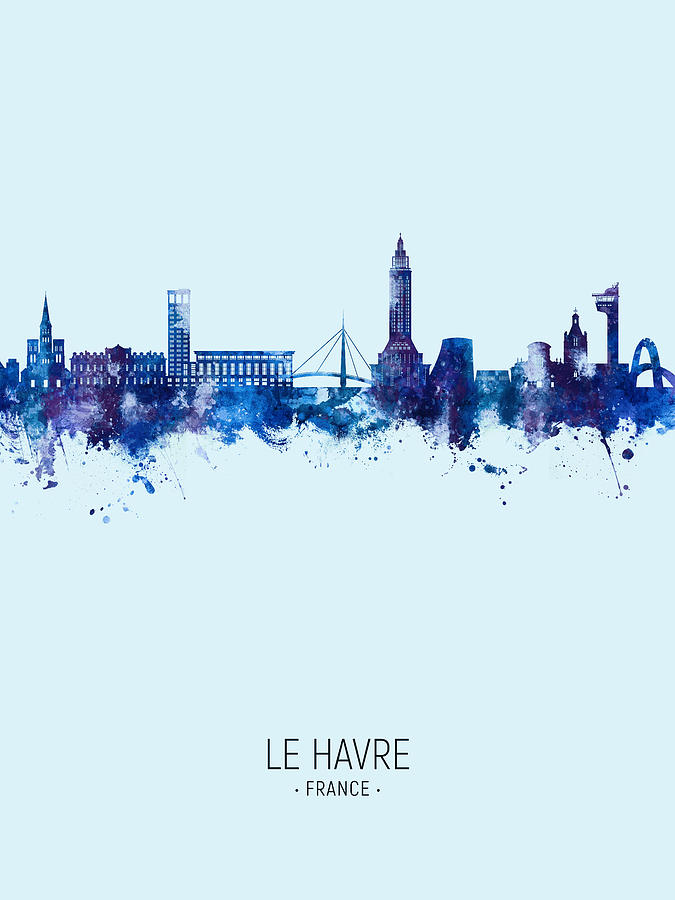 Le Havre France Skyline #49 Digital Art by Michael Tompsett