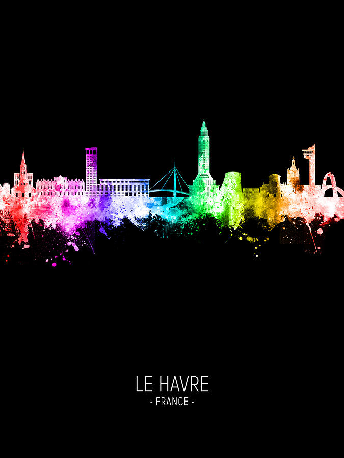 Le Havre France Skyline #53 Digital Art by Michael Tompsett