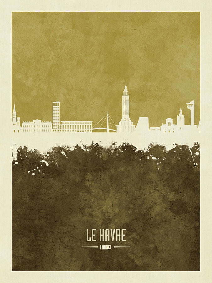 Le Havre France Skyline #56 Digital Art by Michael Tompsett