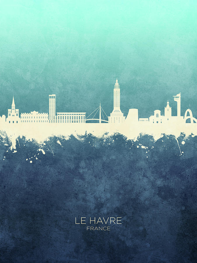 Le Havre France Skyline #60 Digital Art by Michael Tompsett