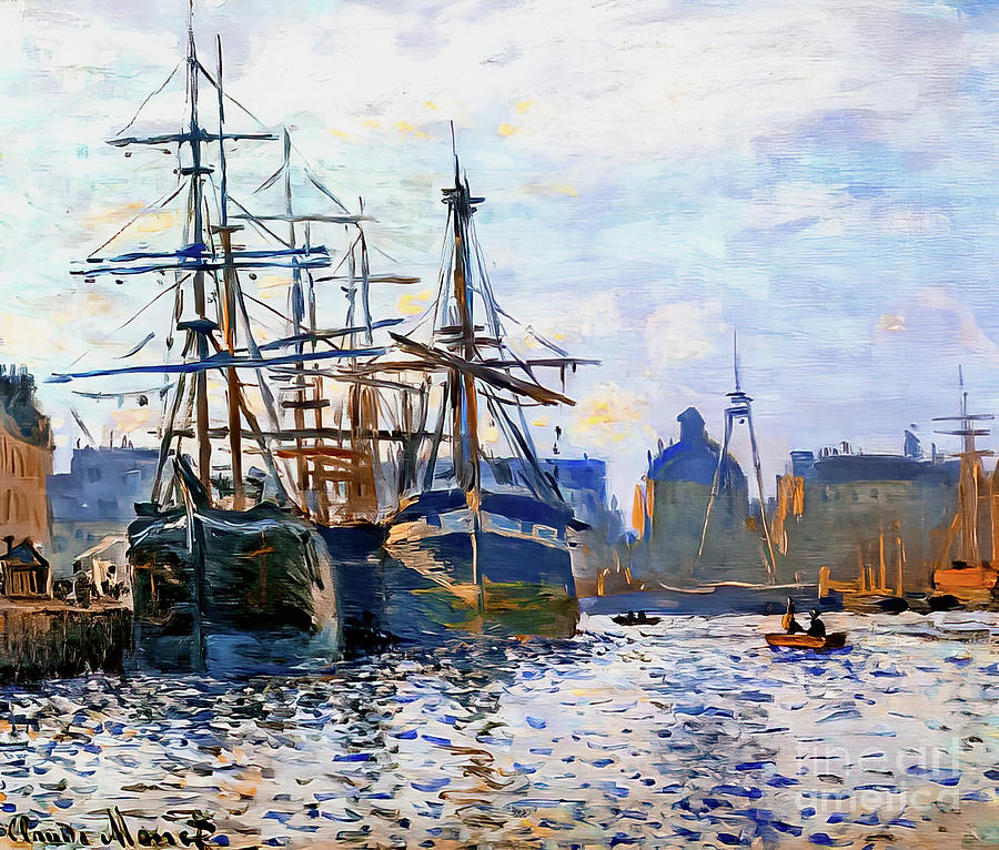 Le Havre Trade Basin by Claude Monet 1874 Painting by Claude Monet