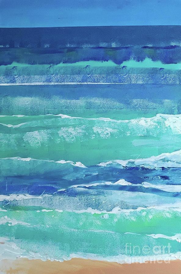 Seascape Painting - Le Lointain Des Vagues by Tam Nightingale