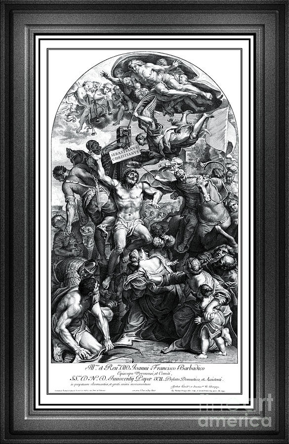 Le Martyre de Saint Sebastien by Nicolas Dorigny Remastered Xzendor7 Fine Art Classical Reproduction Drawing by Xzendor7