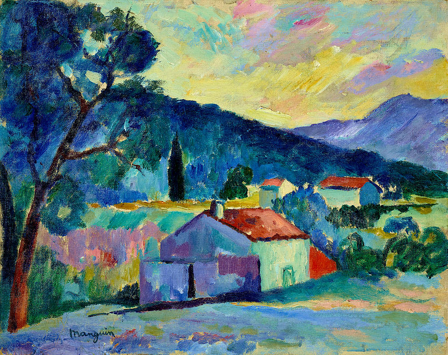 Impressionism Painting - Le Mas a Saint Tropez by Henri Manguin