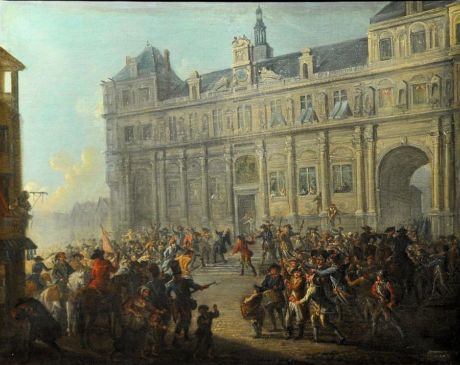 Le Massacre de Jacques de Flesselles Painting by Jean-Baptiste ...