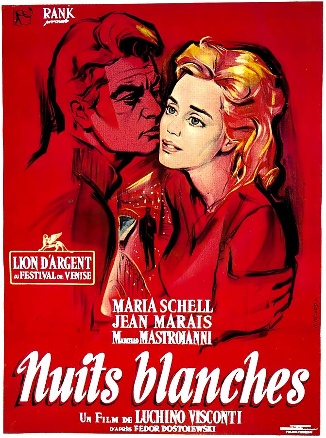 Le Notti Bianchi, 1957 - art by Georges Allard Mixed Media by Movie World Posters