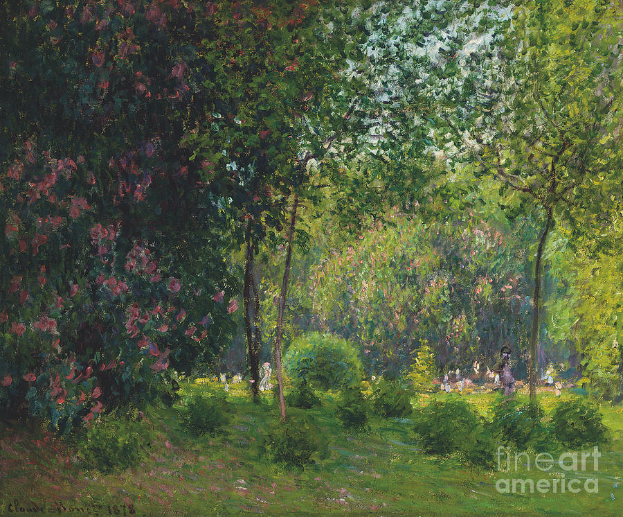 Le parc Monceau, 1878 Painting by Claude Monet